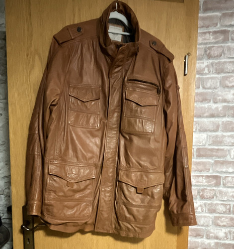 Old trapper herren ledermantel - trapper,