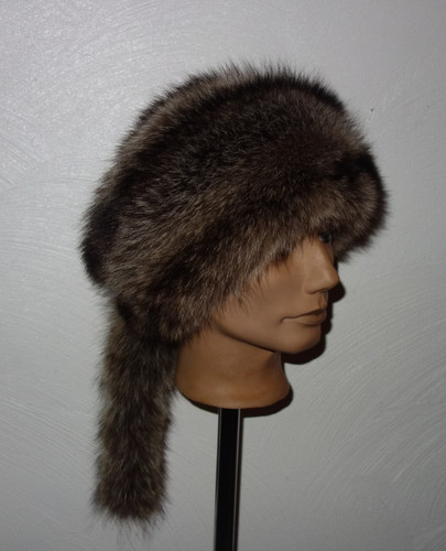 Waschbär pelz mütze trapper - waschbär,