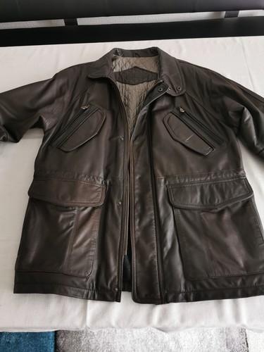 Gefütterte lederjacke - gefütterte,