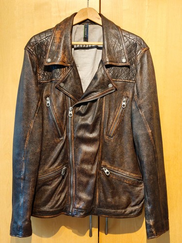 Bikerjacke echtleder braun - bikerjacke,, echtleder,