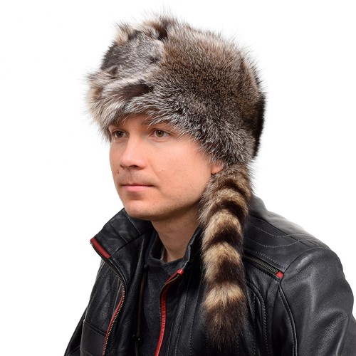 Trappermütze aus waschbär - trappermütze,